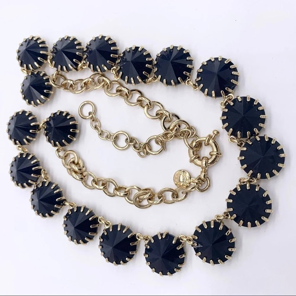 J. Crew Navy Blue Venus Flytrap Necklace - Picture 2 of 3